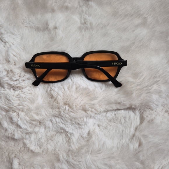Retoro Sunglasses Omari Black Orange Lenses With Case Black Stylish Indie Chic ✨ main image 7